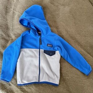Patagonia Kids Two-Tone Blue and Gray Hoodie